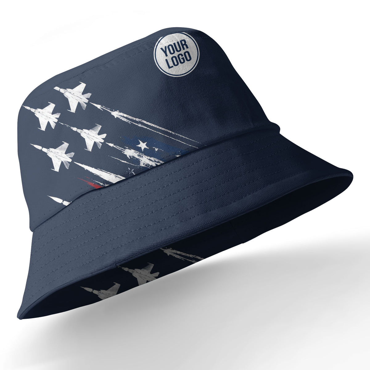 fighter jets streaking through american flag stars & stripes hawaiian shirt