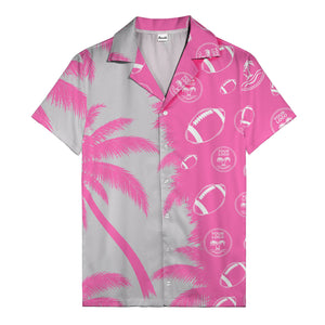 footballs & palm tree silhouettes black white graphic hawaiian shirt