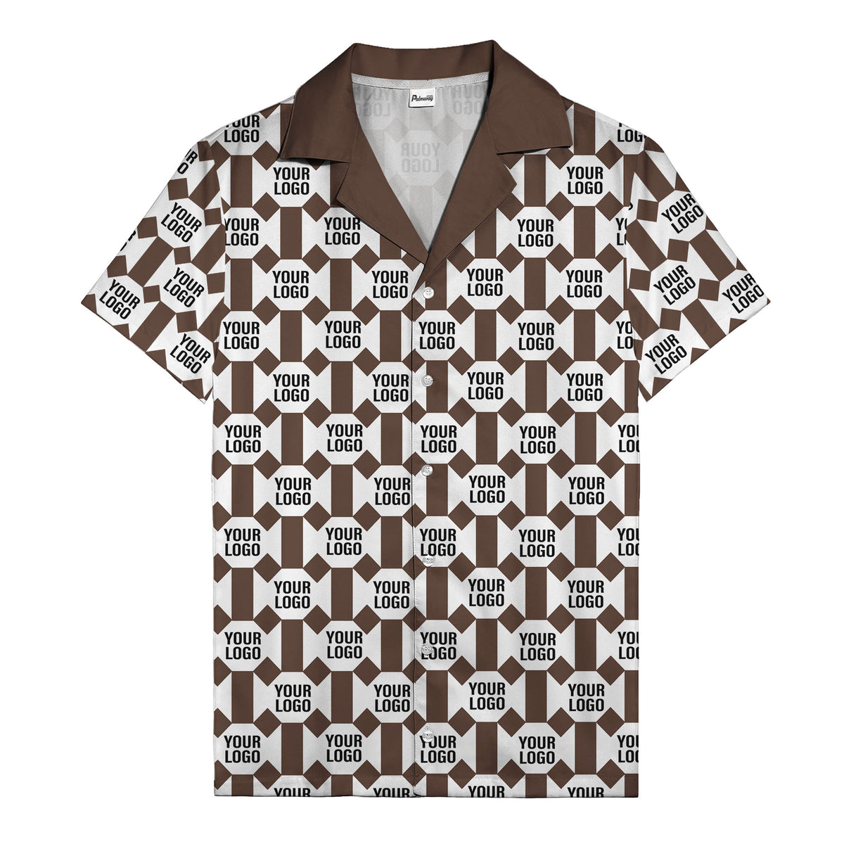 geometric grid logo repeat pattern modern graphic hawaiian shirt