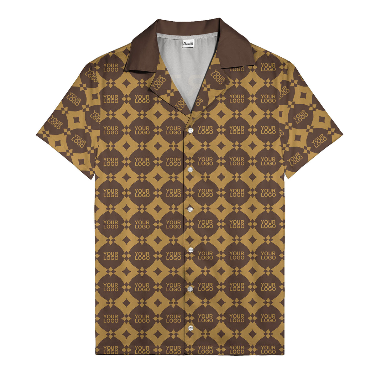 gold mon diamond lattice monogram hawaiian shirt for men