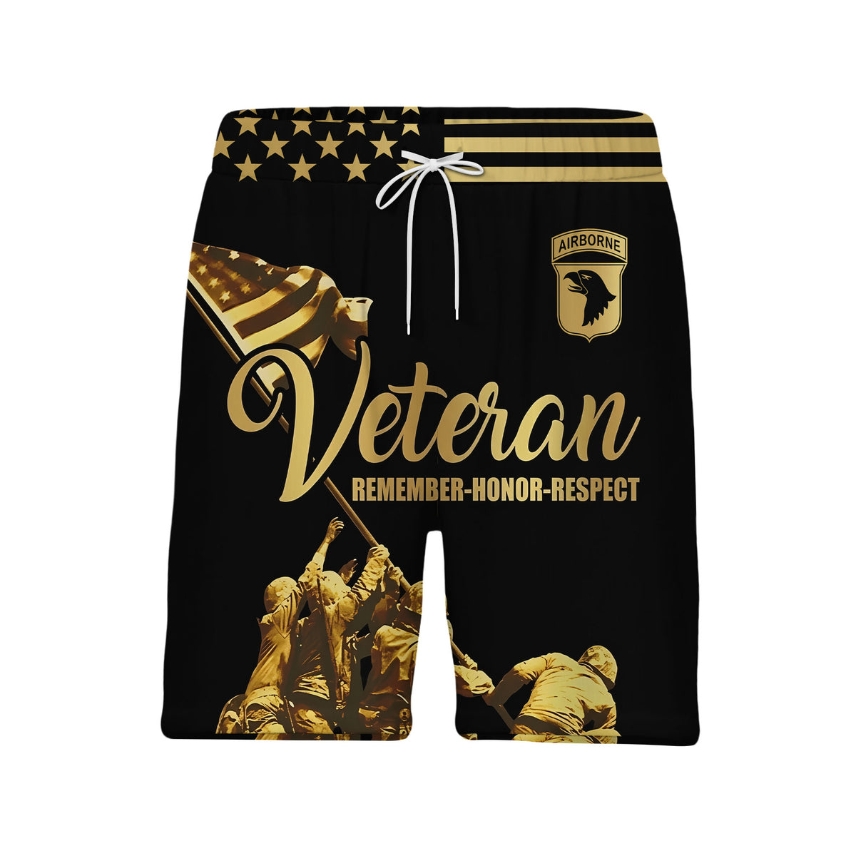 Iwo Jima Flag Raising Patriotic Hawaiian Shirt - Airborne Veteran Eagle Tribute