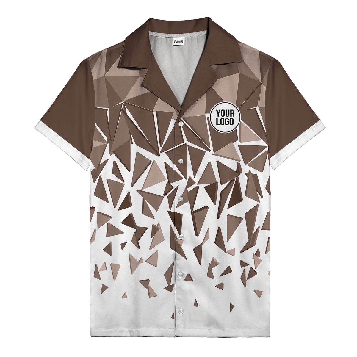 modern abstract triangular geometric hawaiian shirt for men