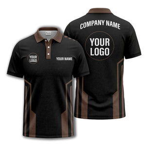 modern black white geometric stripes custom logo polo shirt