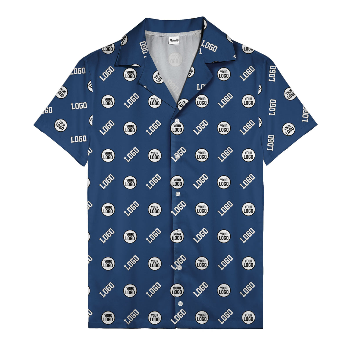 Modern Logo Circle Repeat Blue Hawaiian Shirt For Men