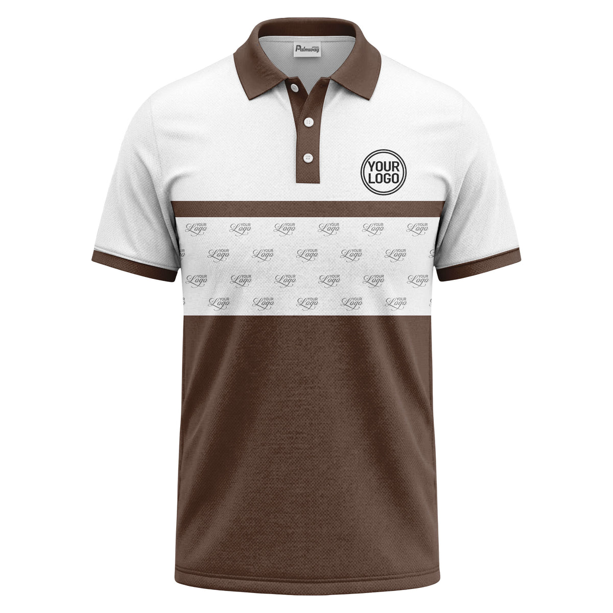 monochrome custom logo repeat stripe polo shirt for men
