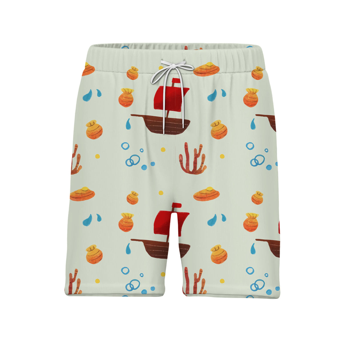 Ocean Sailboat & Seashell Hawaiian Shirt – Coral Reef Nautical Adventure
