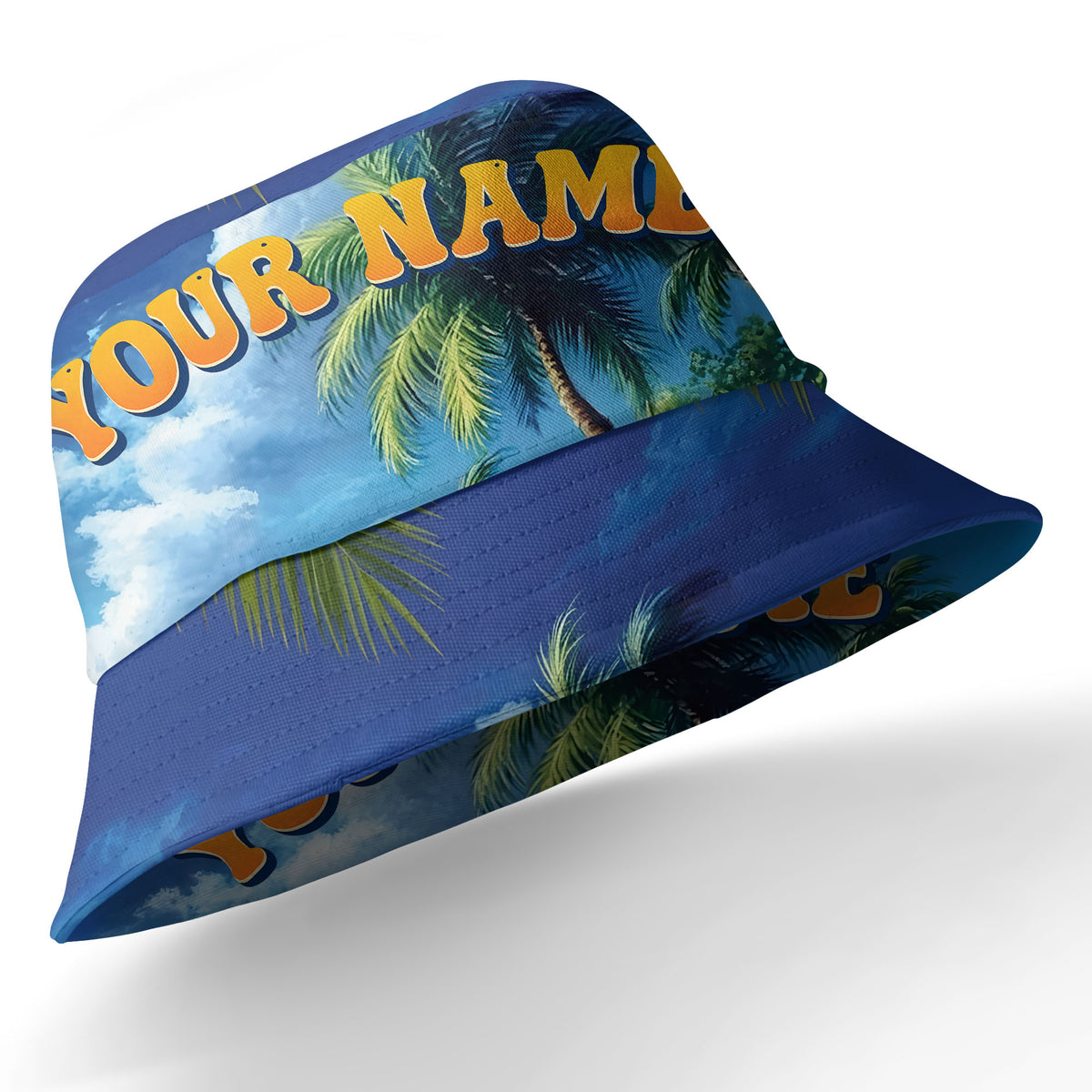 palm trees over ocean waves photorealistic hawaiian shirt