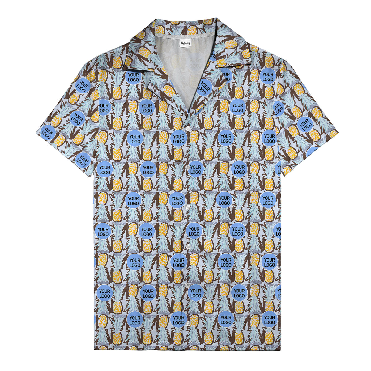 pineapple repeat & custom logo aloha hawaiian shirt
