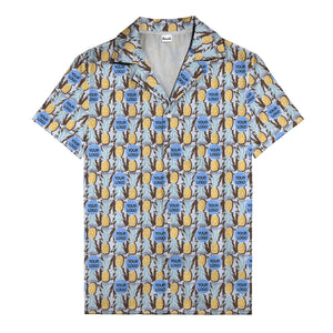 pineapple repeat & custom logo aloha hawaiian shirt