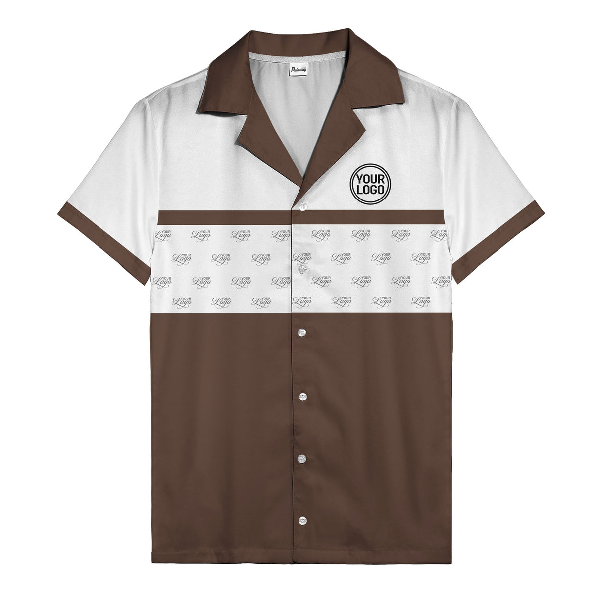 retro bowling custom logo repeat hawaiian shirt for men