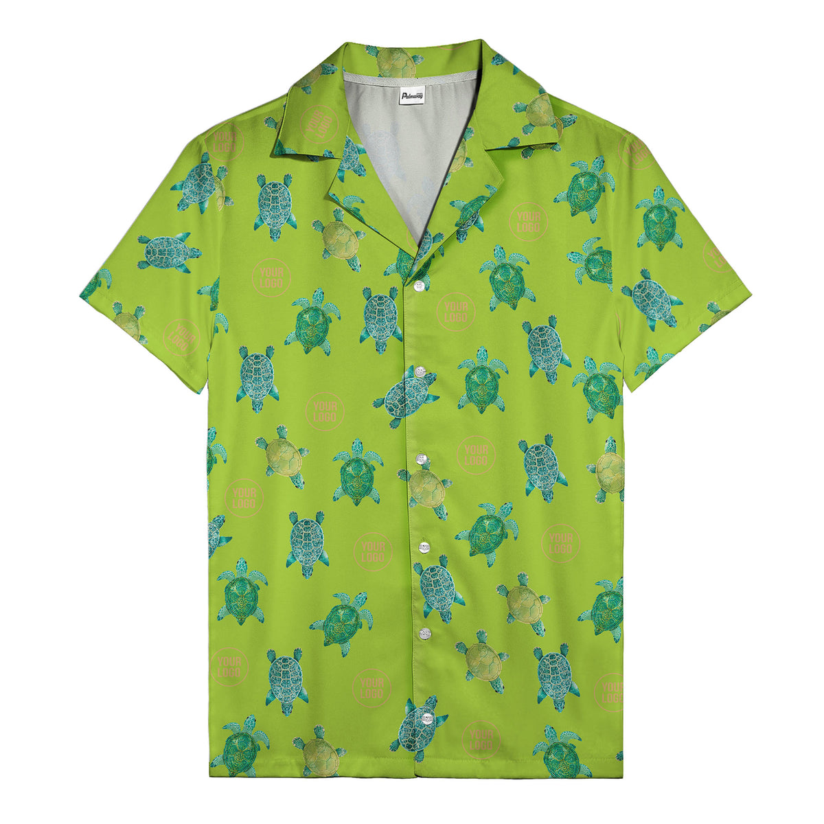 sea turtles and golden logo rings hawaiian shirt for men