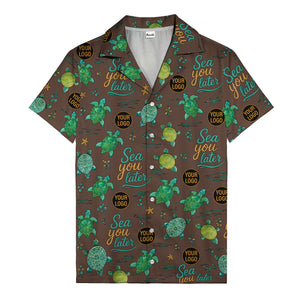 sea turtles & starfish sea you later cartoon hawaiian shirt