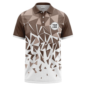 sharp monochrome geometric triangles polo shirt