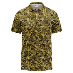 soccer ball camouflage custom logo polo shirt for men