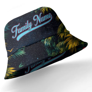 starry night sunset palm trees & hibiscus hawaiian shirt