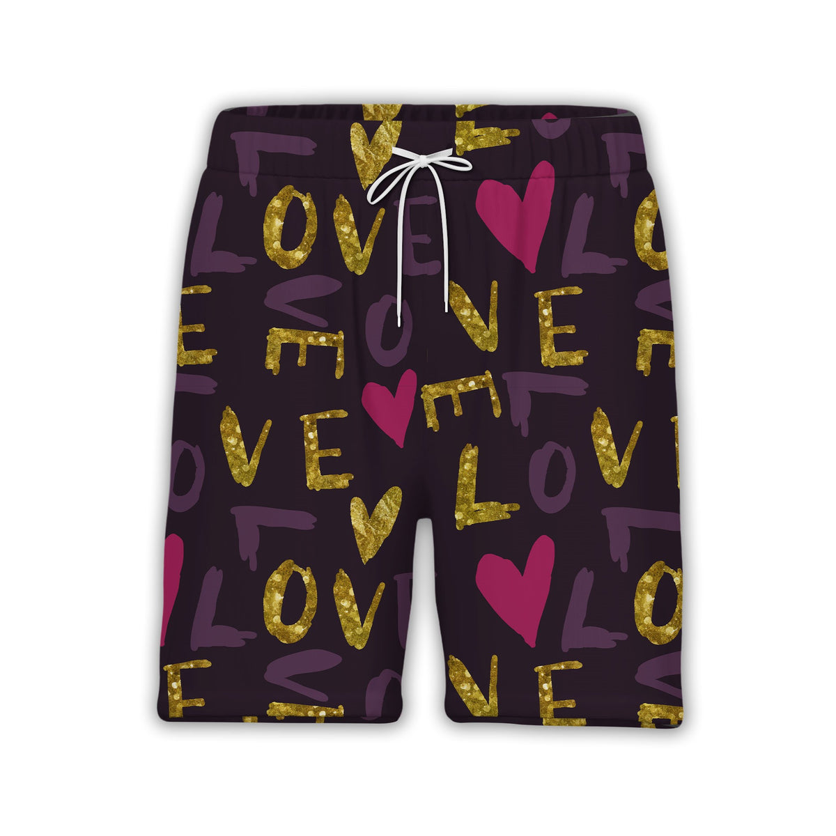 Sweet Pink Hearts Hawaiian Shirt with Large Flowers and Ribbon Bows