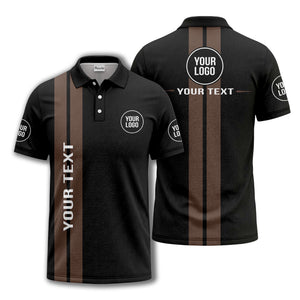 vertical stripe logo custom text polo shirt for modern professionals