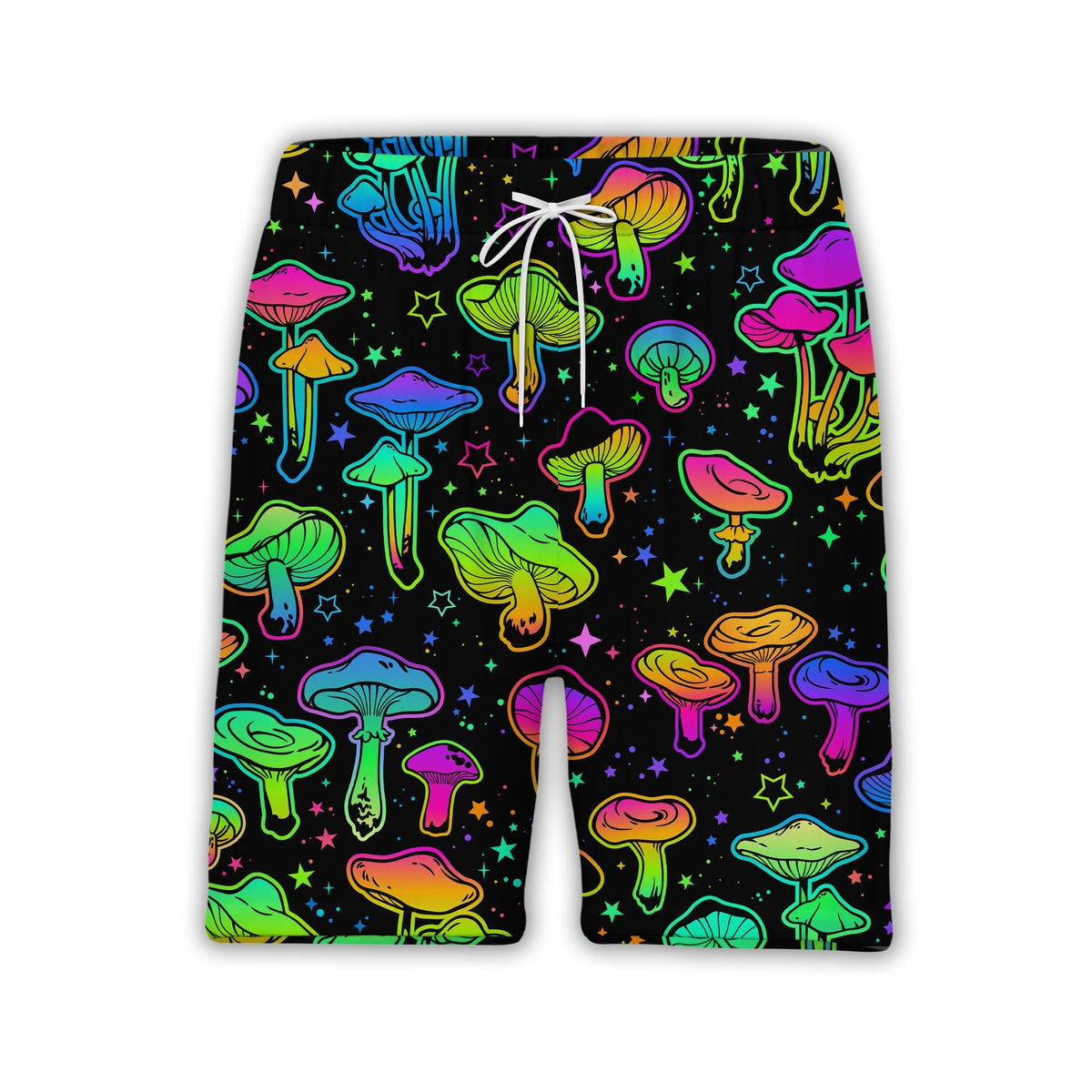 Watercolor Amanita and Forest Mushroom Hawaiian Shirt with Leafy Foliage
