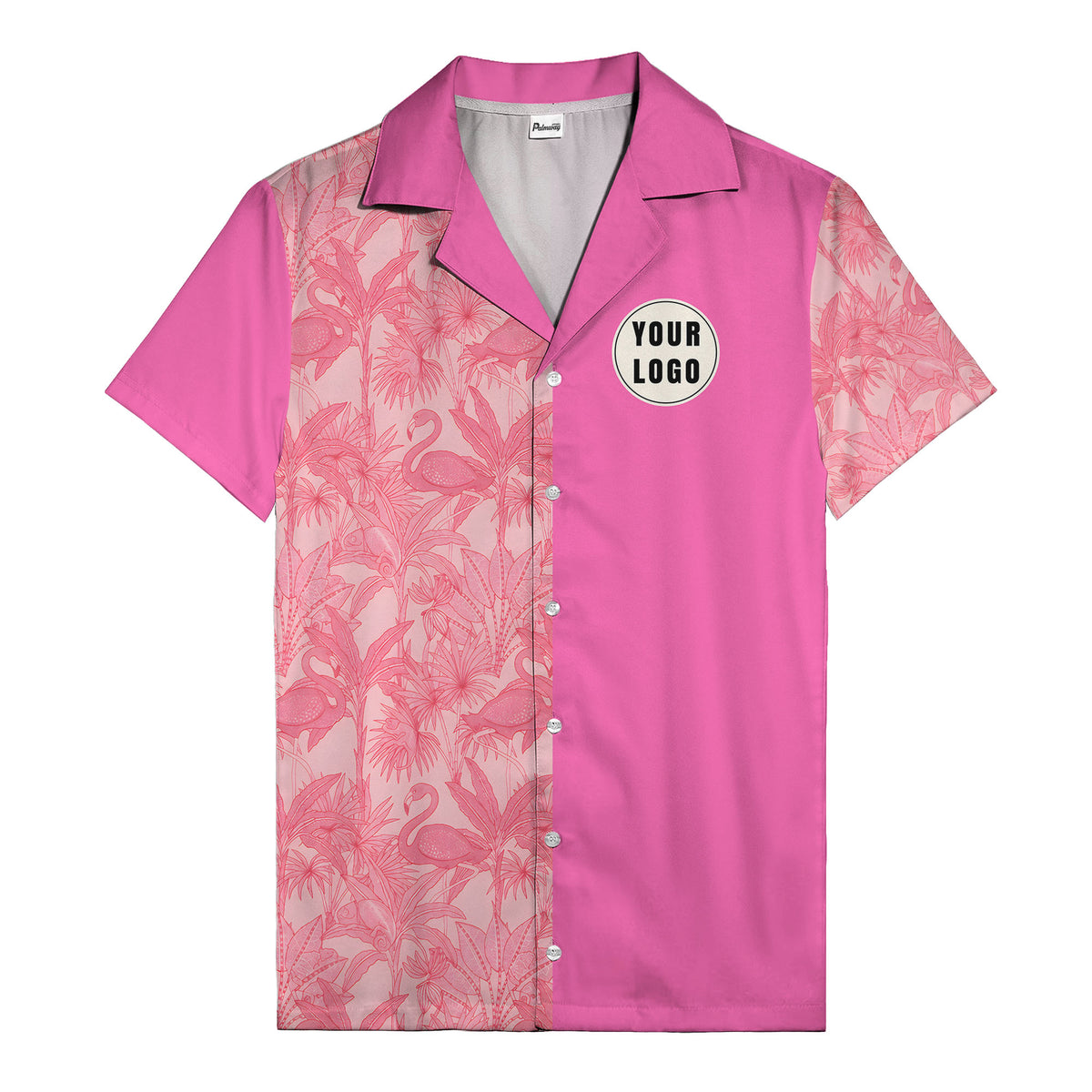 watercolor flamingo pineapple leaf repeat hawaiian shirt for men
