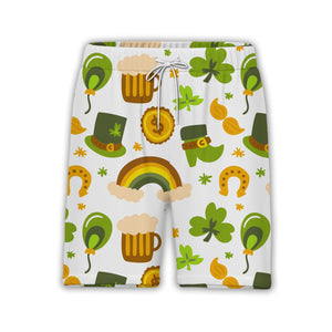 Whimsical St Patricks Day Hawaiian Shirt with Leprechaun Boots and Rainbows