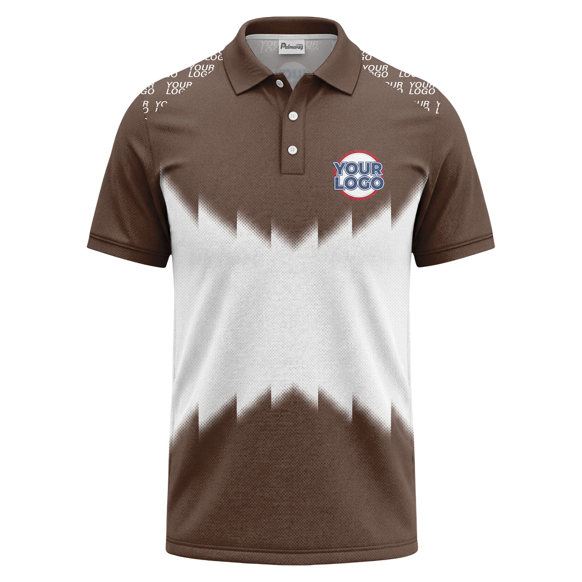 zigzag gradient custom logo polo shirt for men
