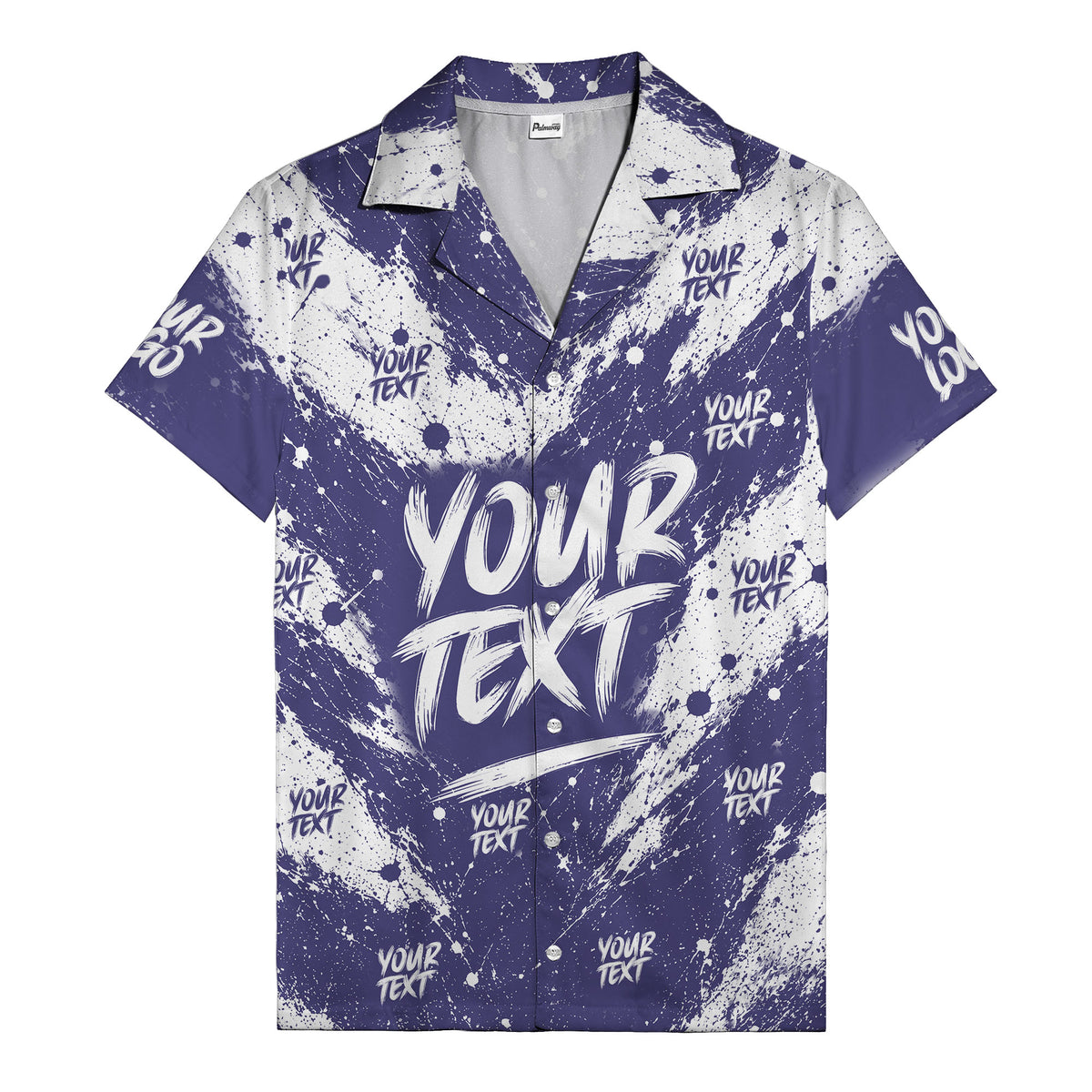 abstract splatter paint custom text hawaiian shirt with your text