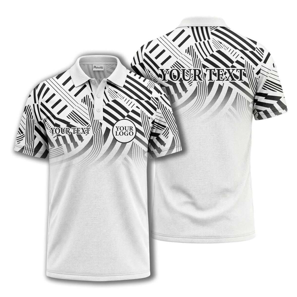 bold geometric stripes customizable polo shirt for men