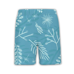 Cerulean Pine Needle Hawaiian Shirt with Berry and Pinecone Accents