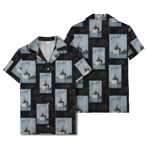 cruise ships & palm tree islands hawaiian shirt for men