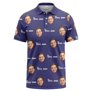 custom face portrait repeat polo shirt