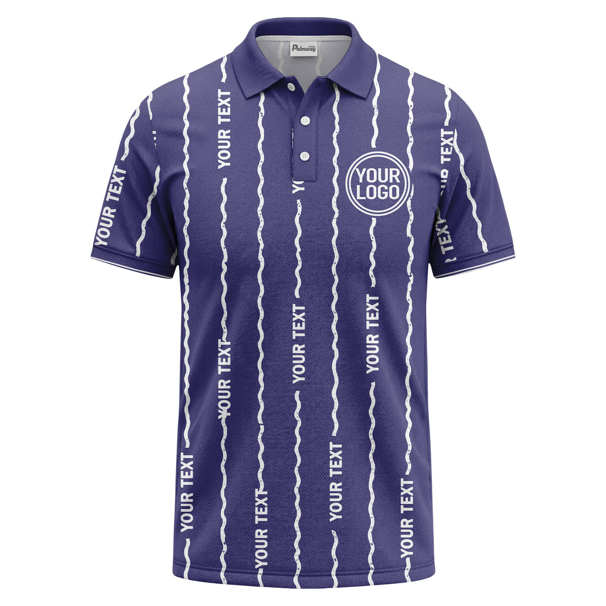 custom logo circle & wavy lines personalized polo shirt