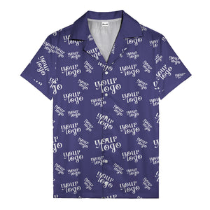 custom logo repeat typography hawaiian shirt for personalized style