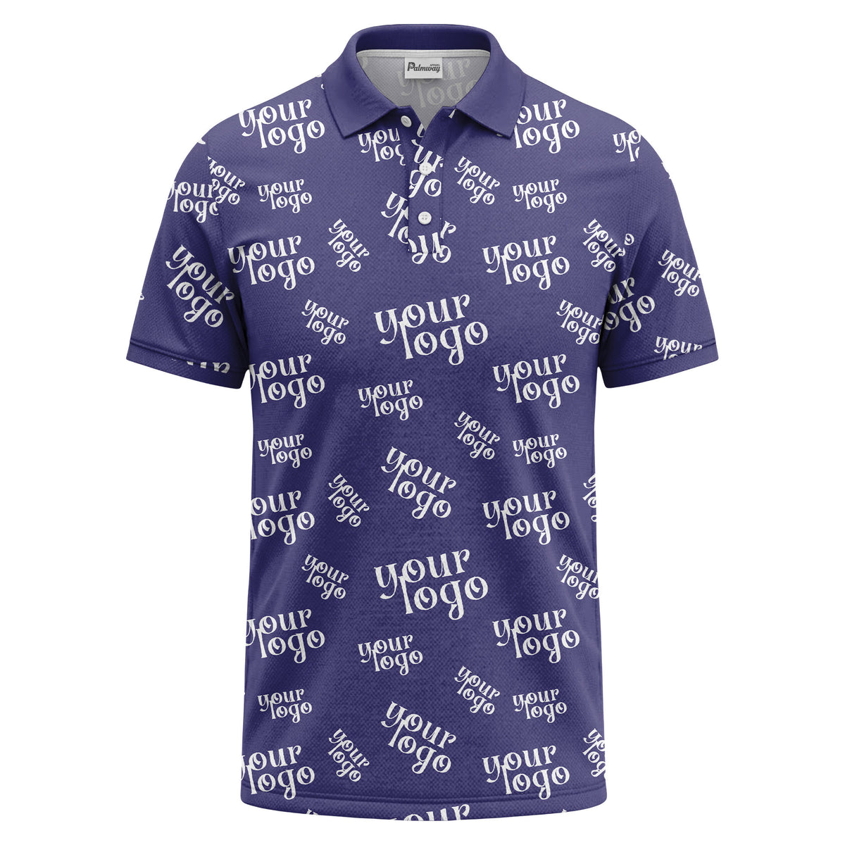 custom logo repeat typography minimalist polo shirt