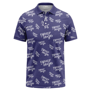 custom logo repeat typography minimalist polo shirt