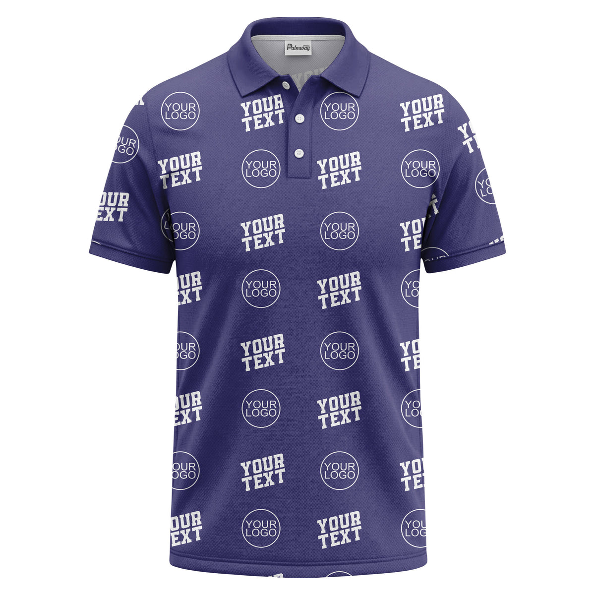custom logo & text repeat pattern personalized polo shirt