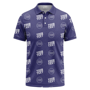 custom logo & text repeat pattern personalized polo shirt