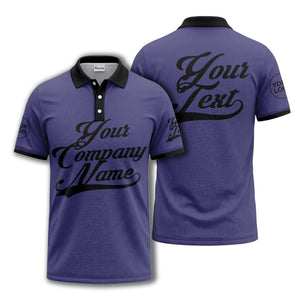 custom script logo corporate casual polo shirt for men