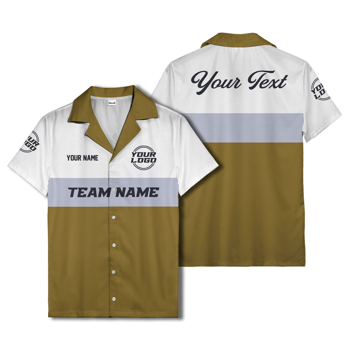 custom team logo & name bowling hawaiian shirt