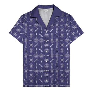 custom text & logo repeat pattern hawaiian shirt
