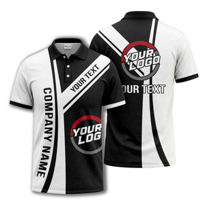 customizable company logo diagonal stripe polo shirt for corporate teams