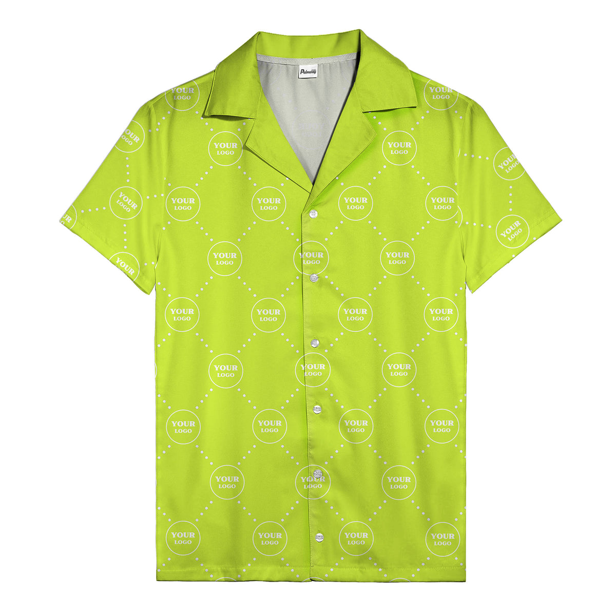customizable logo circles and dotted lines monochrome hawaiian shirt