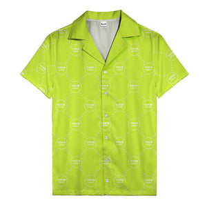 customizable logo circles and dotted lines monochrome hawaiian shirt