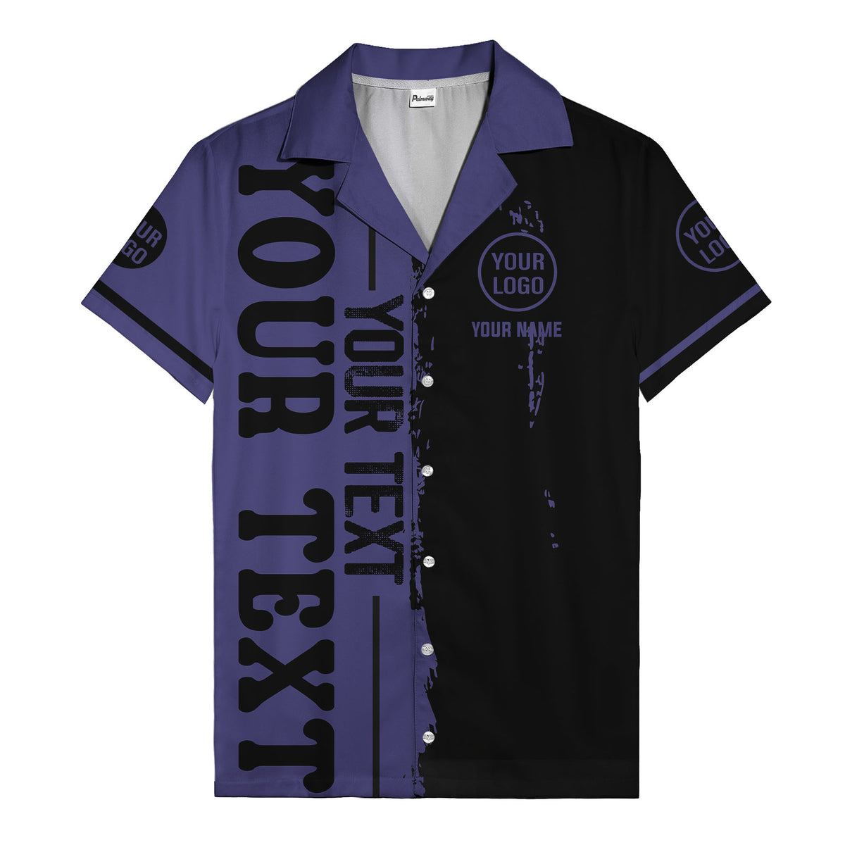 customizable text logo circle personalized hawaiian shirt