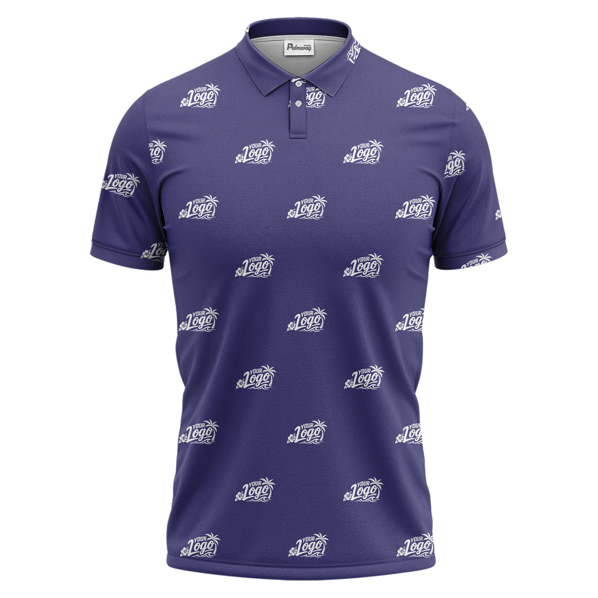 your logo repeat pattern black customizable professional polo shirt