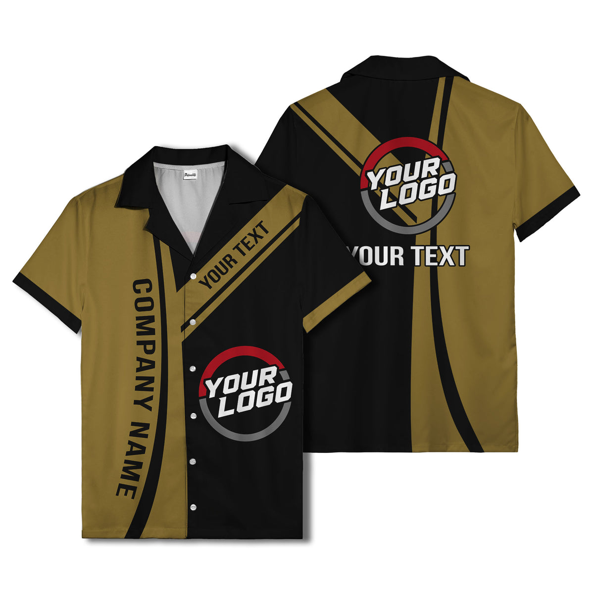 diagonal stripe custom logo company name hawaiian shirt for teams