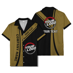 diagonal stripe custom logo company name hawaiian shirt for teams