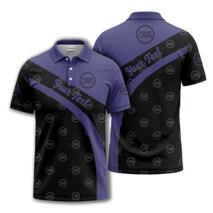 diagonal stripe custom logo golf polo shirt