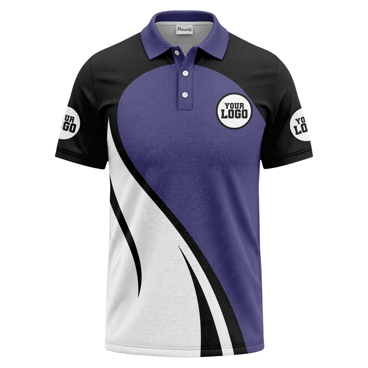 diagonal stripe custom logo modern graphic polo shirt