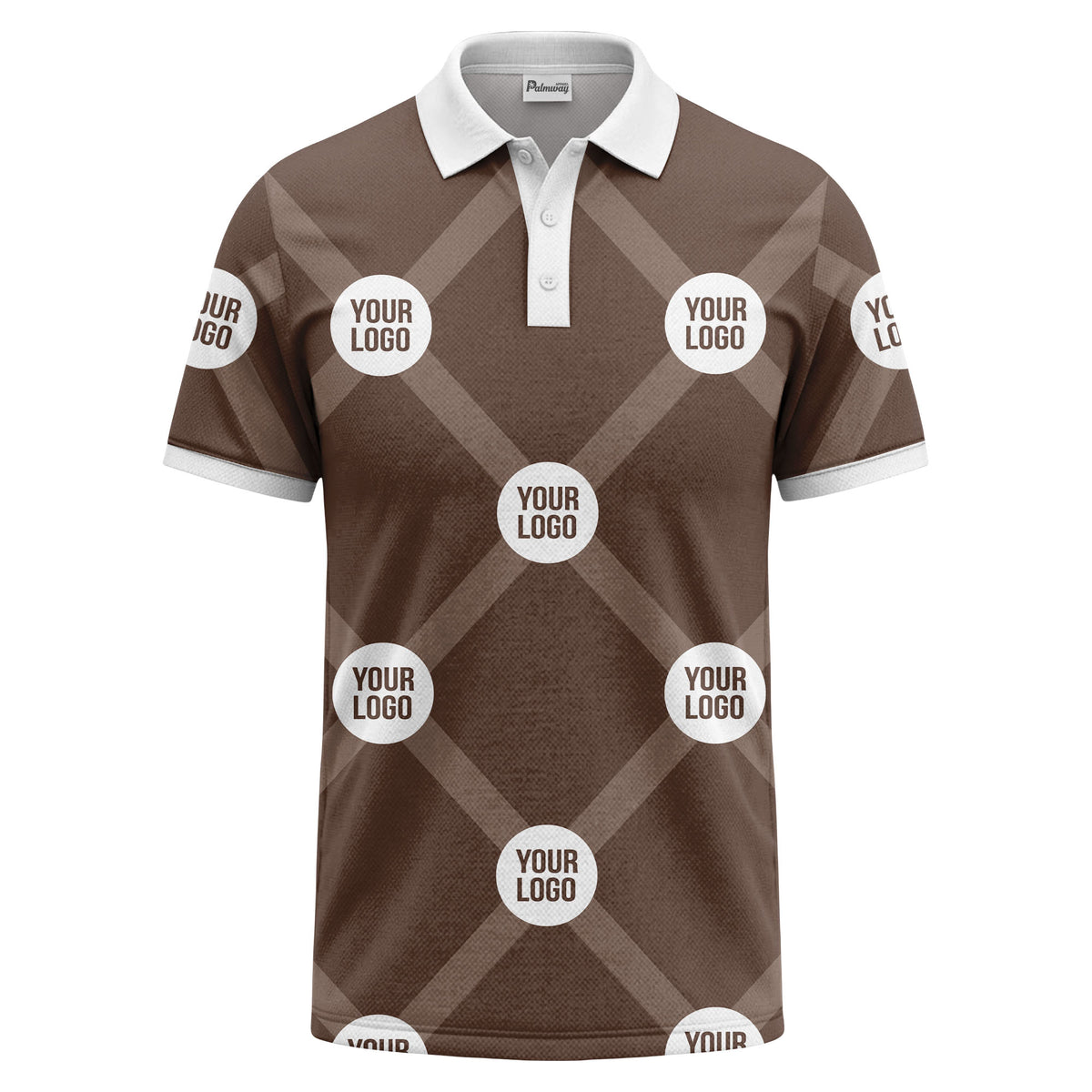 diagonal stripes & repeating custom logo polo shirt for men