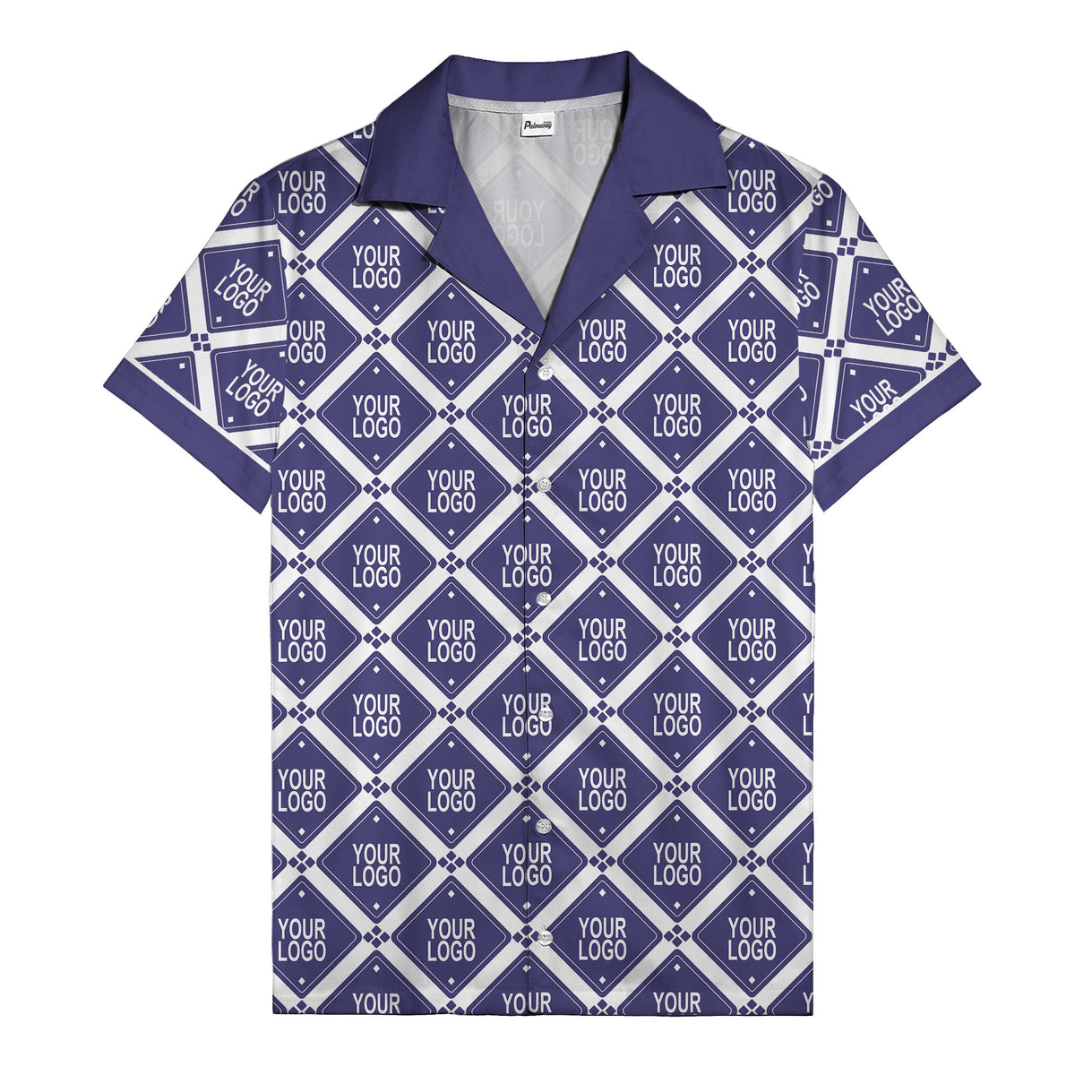 diamond repeat logo geometric hawaiian shirt for men